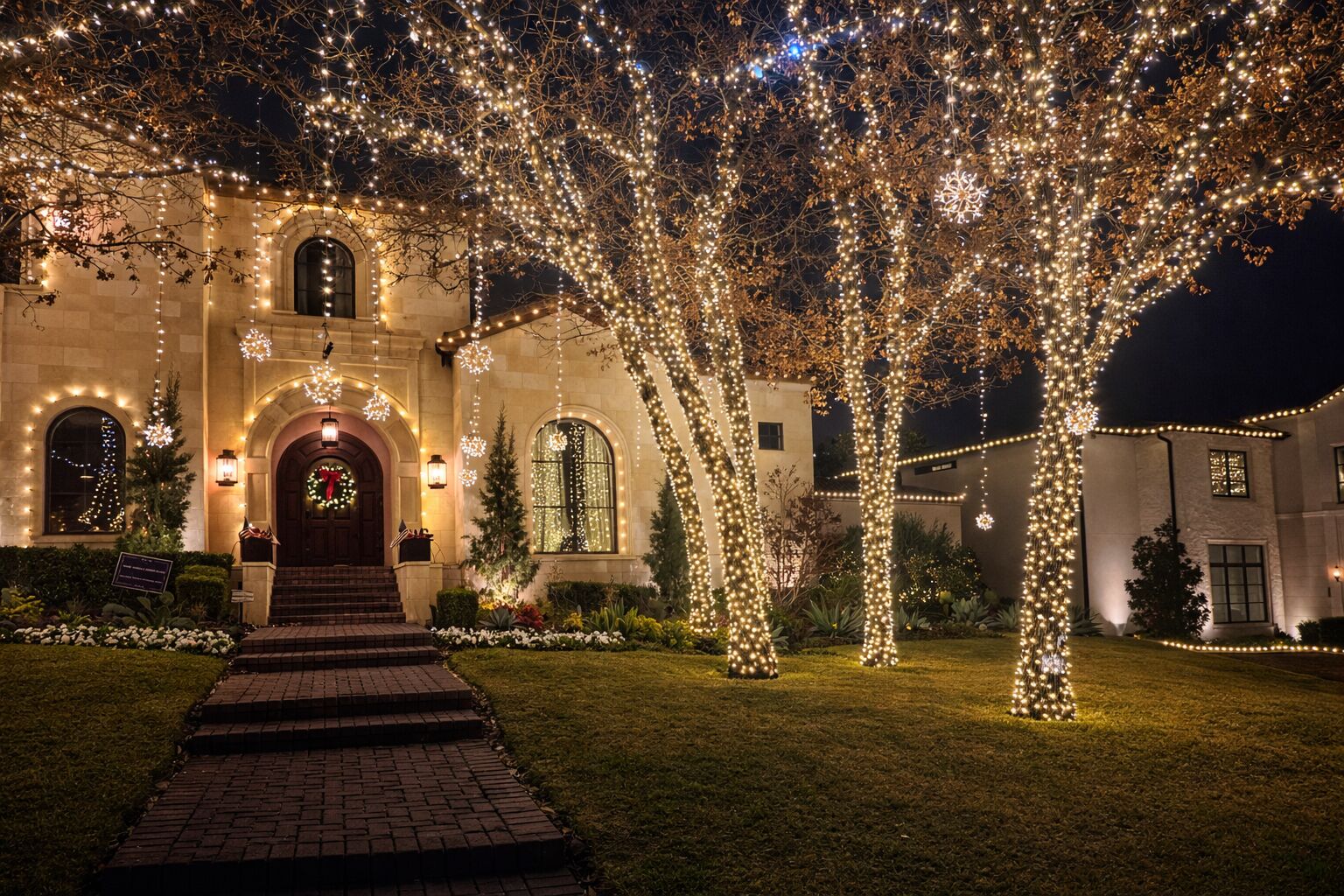 Pergola and deck lighting for evening outdoor entertaining
