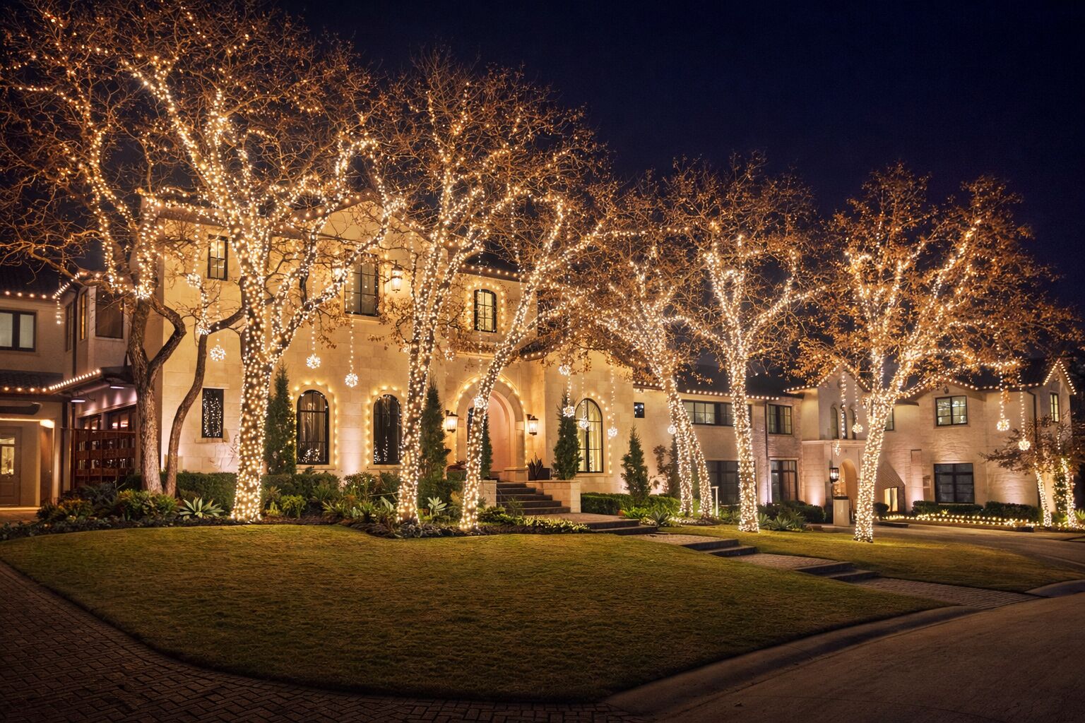 RGB color accent lighting on architectural features