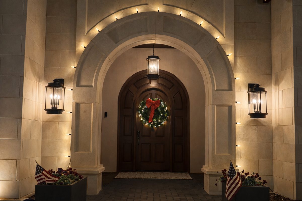 Day-to-night ready architectural lighting on modern elevations